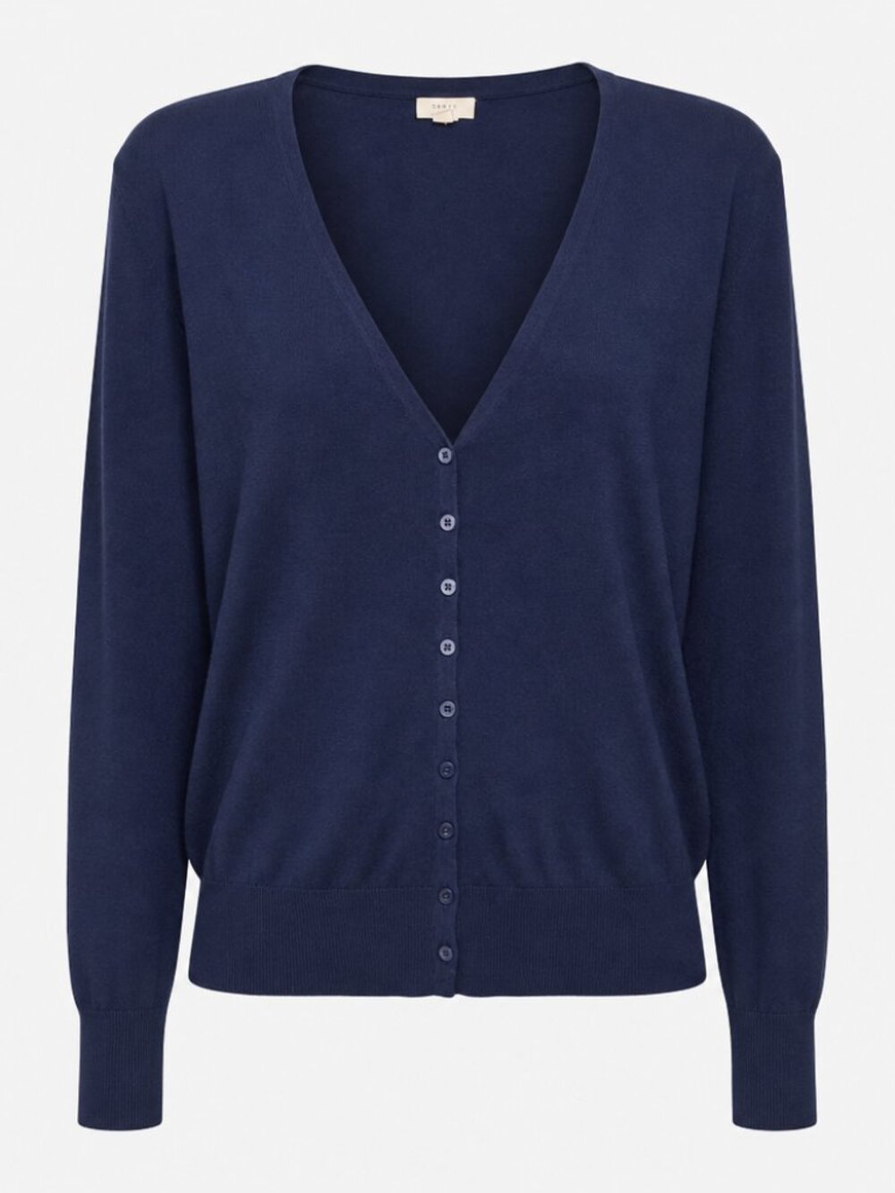 Debut Women's Navy Blue V Neck Button Front Cardigan Sweater 3XL Shrunken Fit